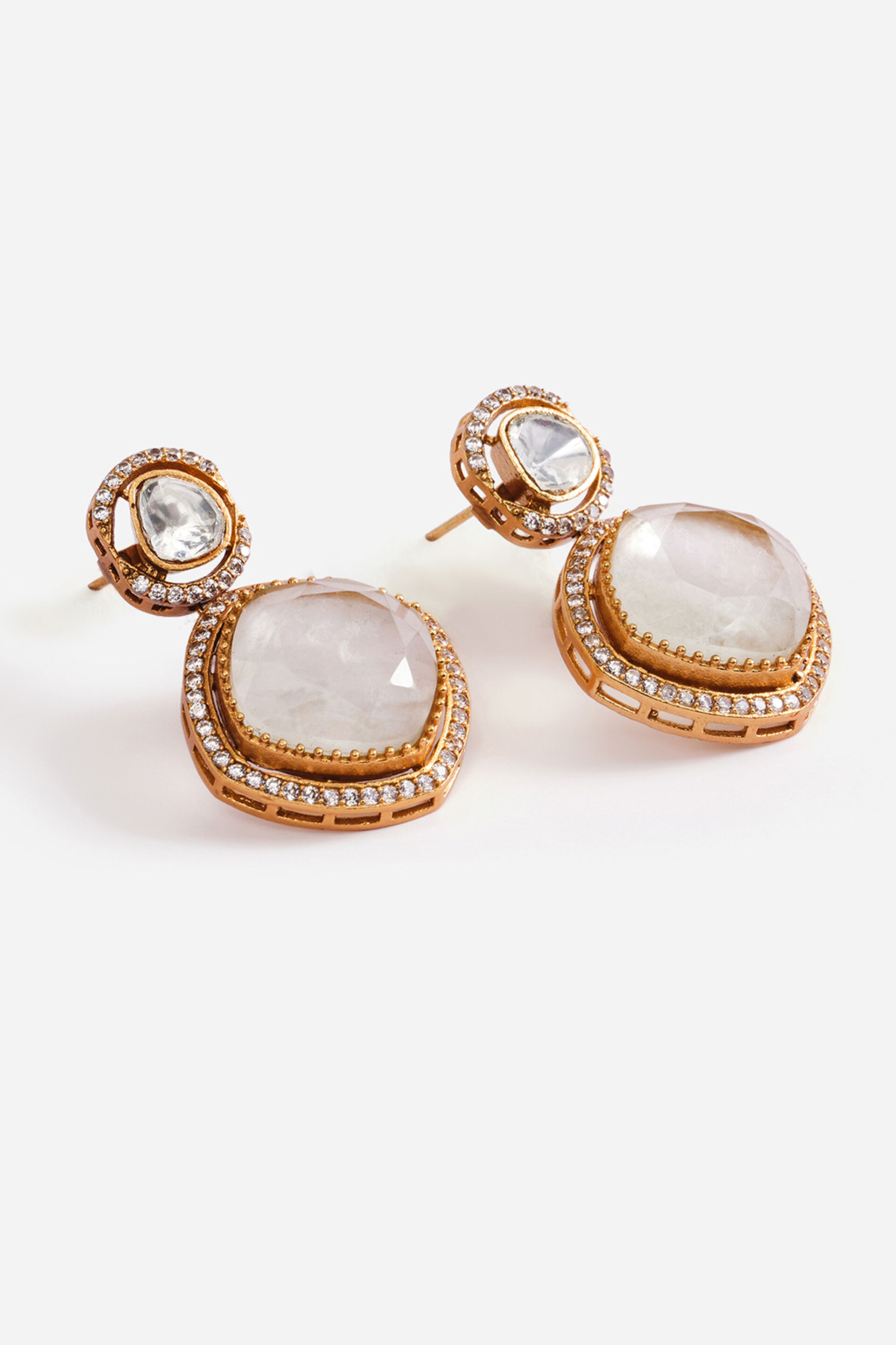 Tashina White Earrings, , image 3